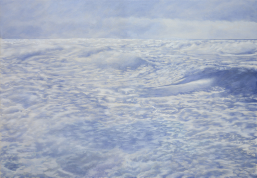 Franz Gertsch, Meer II, 2022, Eitempera auf ungrundierter Baumwolle, 180 x 260 cm, Besitz des Künstlers, © Franz Gertsch